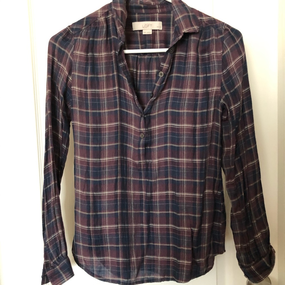 Flannel print blouse